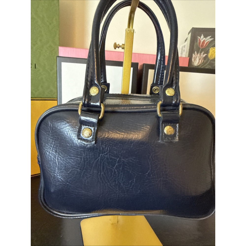 Puma Mini Boston Bag Blue Red Faux Leather Handbag - Picture 6 of 7